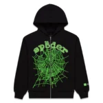 Black And Green Sp5der Hoodie​