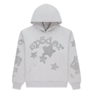 Grey Rhinestone Sp5der Hoodie​