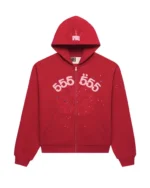 Red 555 Sp5der Hoodie​