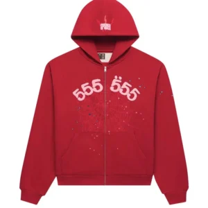Red 555 Sp5der Hoodie​