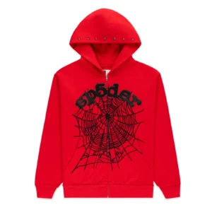 Red Rhinestone Sp5der Hoodie​