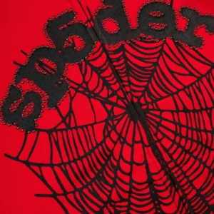 Red Rhinestone Sp5der Hoodie​