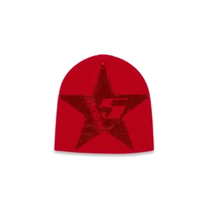 Red Star Rhinestone Beanie