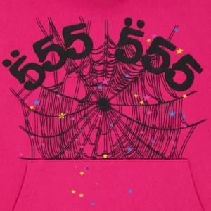 Sp5der Angel Number Hoodie Pink​