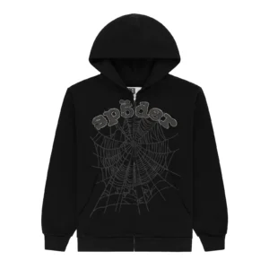 Sp5der Hoodie Black Rhinestone​