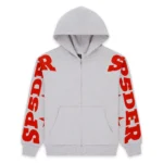 Zip Up Sp5der Grey Hoodie​
